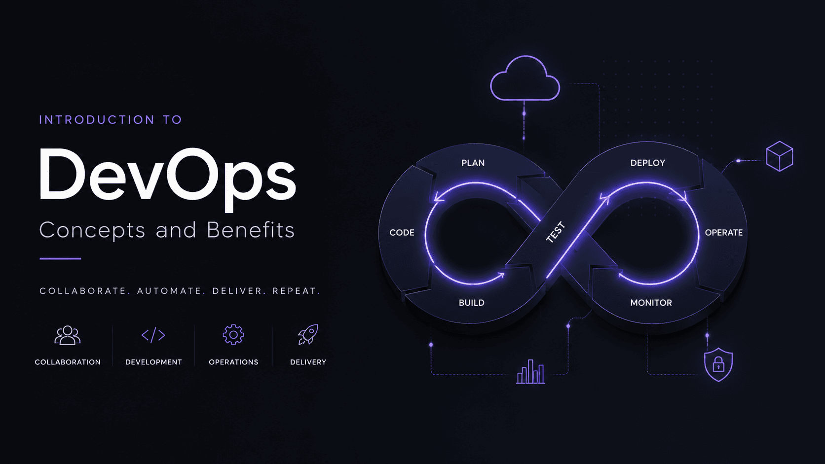 3D DevOps logo on a dark background